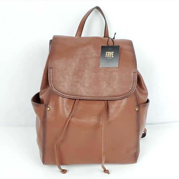 Frye Handbags - NWT FRYE Olivia Large Backpack Cognac Drawstring